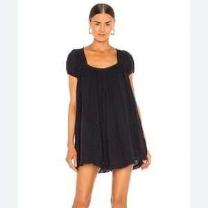 Free People Elegant Black Mini Dress